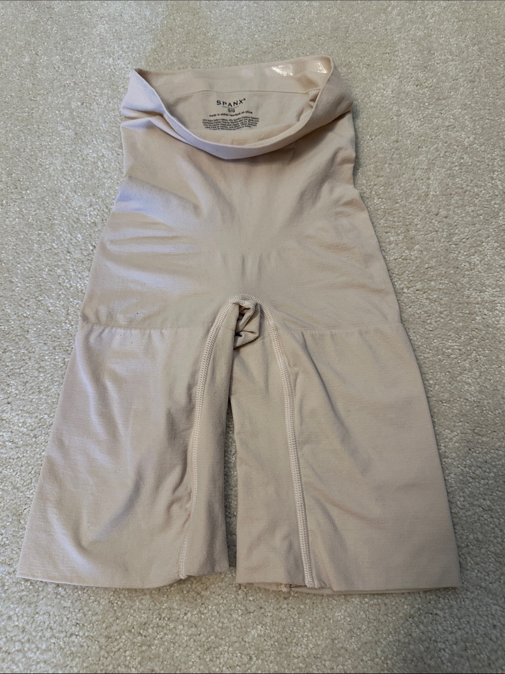 SPANX High-Waist Sculpting Shorts - Light Beige size S
